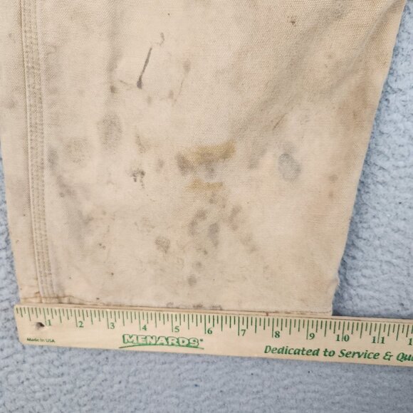 Vtg Carhartt Double Knee Bib Overalls Mens 40 Unlined Canvas 90's Work Distress - Picture 11 of 16